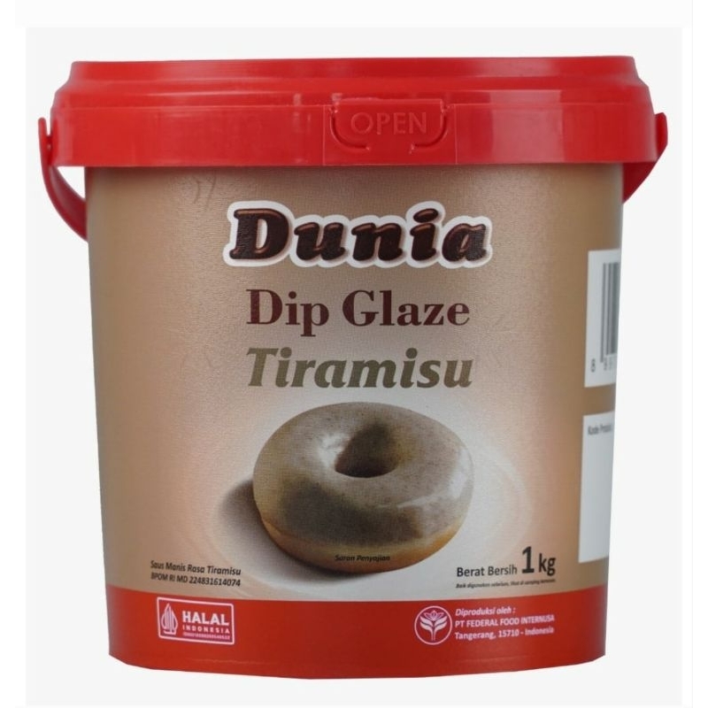 

Dunia Dip Glaze 1kg Tiramisu, Dark Chocolate, Green Tea, Taro