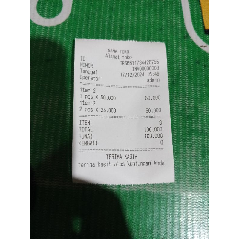 

bikin nota toko/resto/apotik hasil cetak seperti foto ya hanya custom tulisan aja