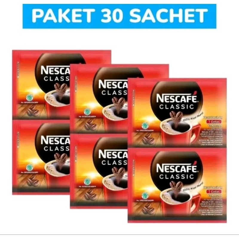 

Nescafe Clasic 3 Renceng isi 30 sachet