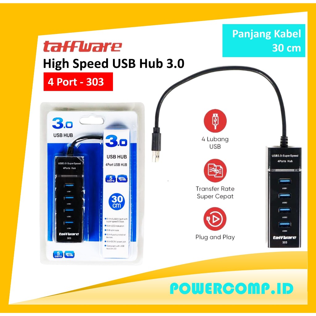 Taffware 303 - USB Hub 3.0 USB Hub 4 Port USB Hub 4 Port 3.0 USB Hub Laptop USB Hub 4 Port USB Hub H