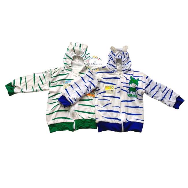 Jaket Bayi Motif Sapi Salur Tangan Panjang Atasan Baby Outer Jacket