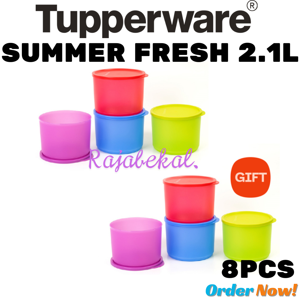 PROMO Tupperware Summer Fresh 2.1L 8pcs Tropical Round