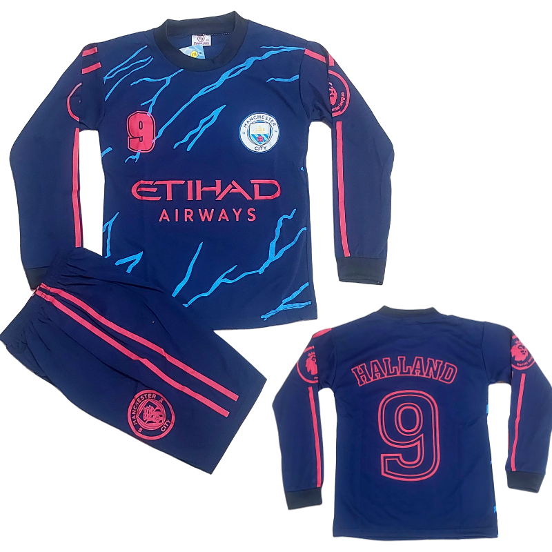 setelan baju kiper bola man city away/ baju sepakbola anak laki laki lengan panjang +kaos kaki