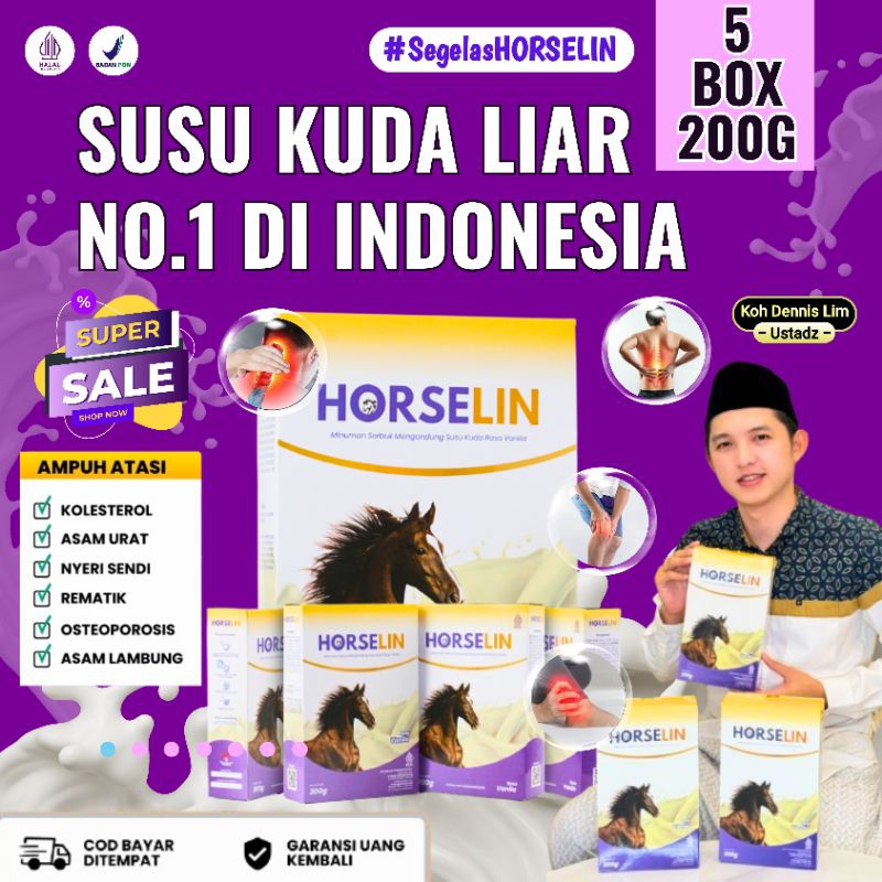 

Horselin Susu Kuda Liar Sumbawa Premium Atasi Nyeri Sendi Tulang Asam Urat Asli Original 200gr 5 BOX