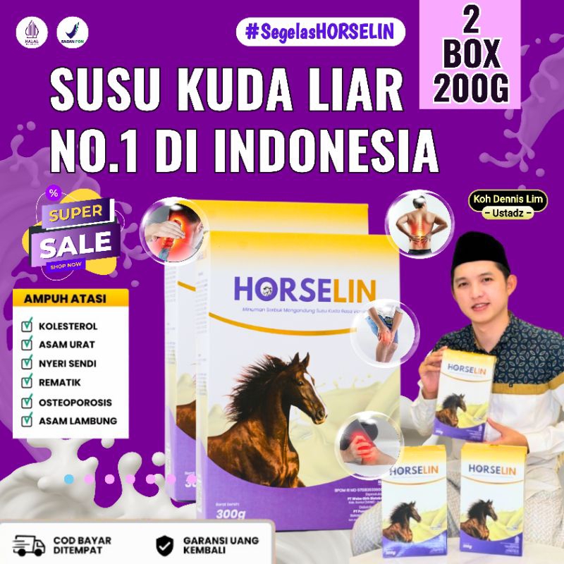 

Horselin Susu Kuda Liar Sumbawa Premium Atasi Nyeri Sendi Tulang Asam Urat Asli Original 200gr 2 BOX