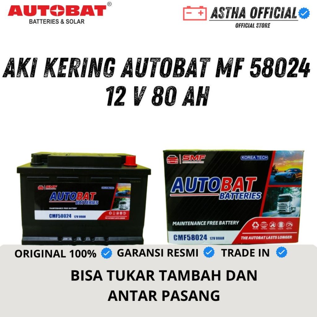 Aki Mobil Innova Reborn Diesel AUTOBAT MF DIN 80 12V 80 Ah 58024
