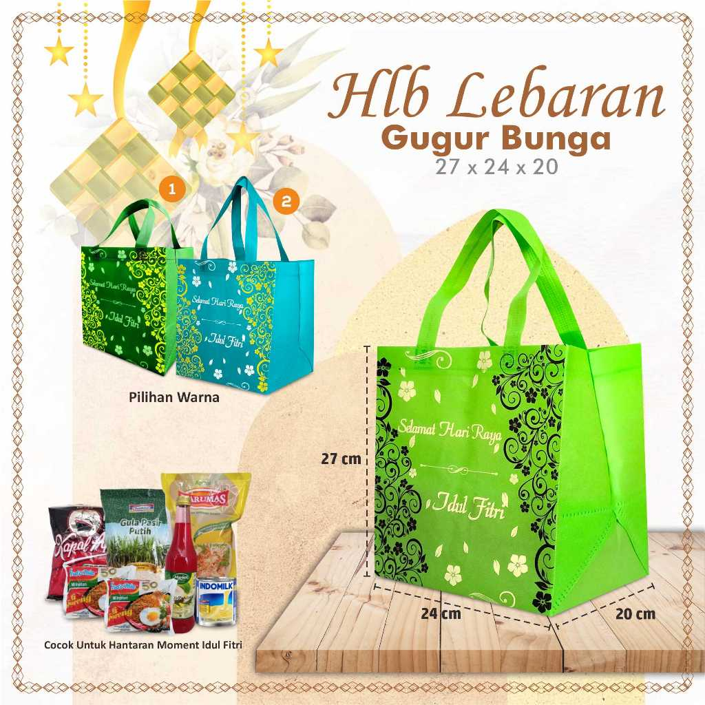 

Tas Idul Fitri Tas Lebaran Idul Fitri Tas Hampers Lebaran Gugur Bunga 27X24X20