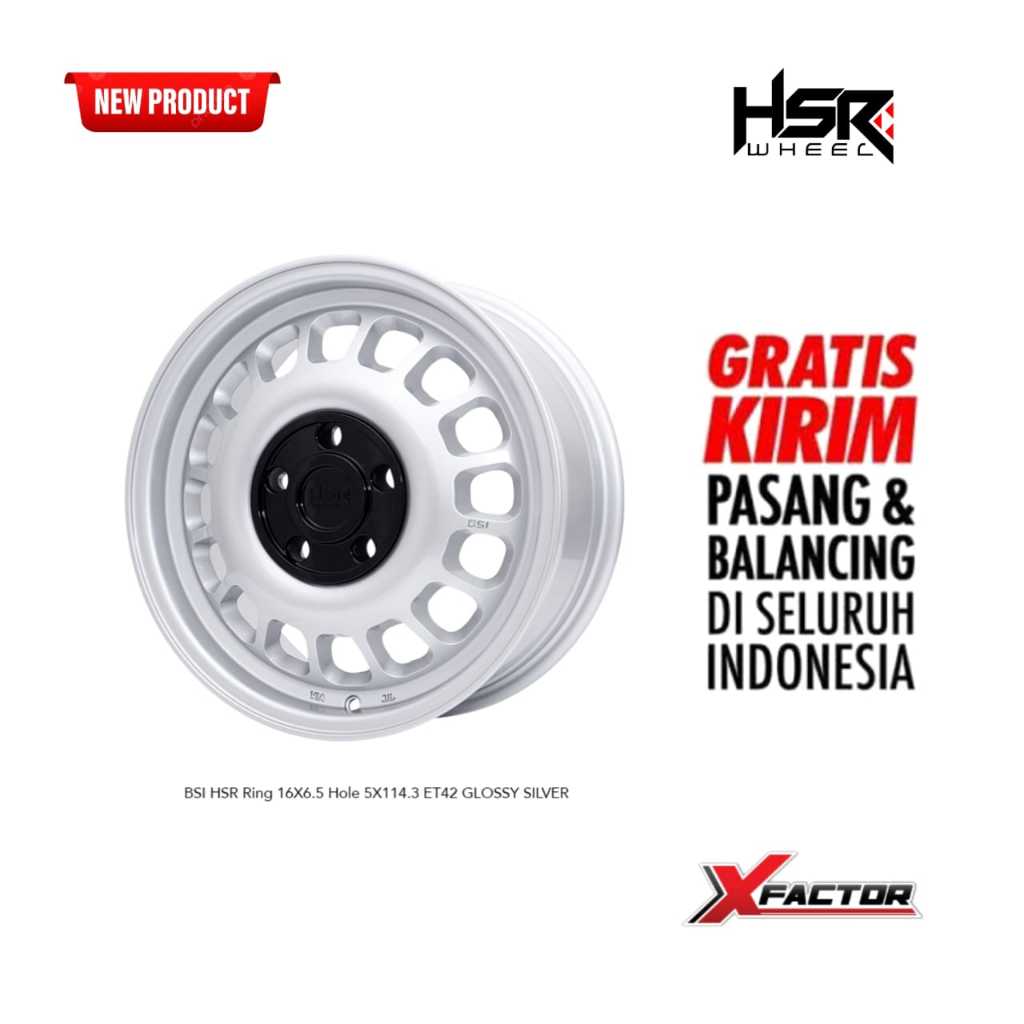 VELG GRANDMAX R16 VELG HSR RING 16 HSR BSI R16X6,5 H 5X114,3 ET 42 GLOSSY SILVER
