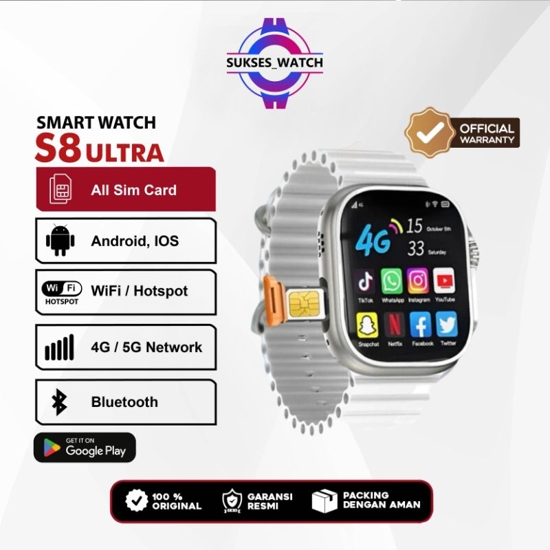 S8 ULTRA SMARTWATCH 4G ( SIM CARD )