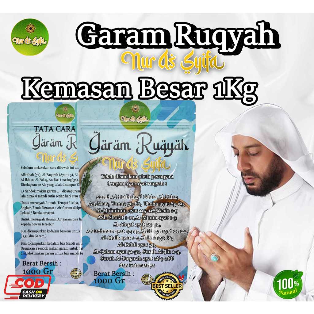 

Kemasan 1Kg Garam Ruqyah Mustika As-Syifa 100% Original /Garam ruqyah-Solusi Susah Jodoh-Membuka aura positif-Solusi usaha sepi-memperlancar rezeky