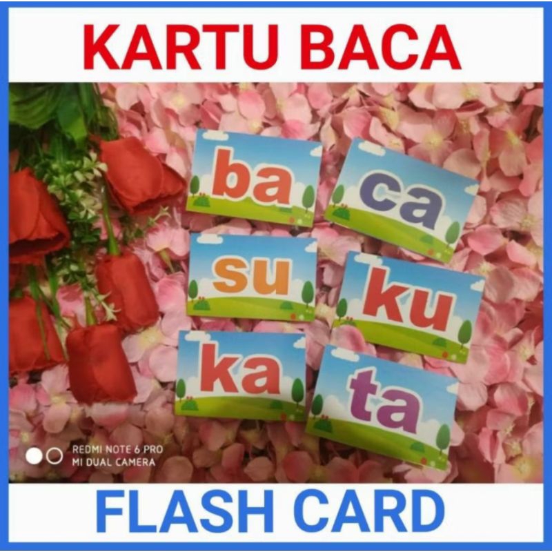 

belajar membaca suku kata flash cards kartu membaca anak tk paud tanpa dieja