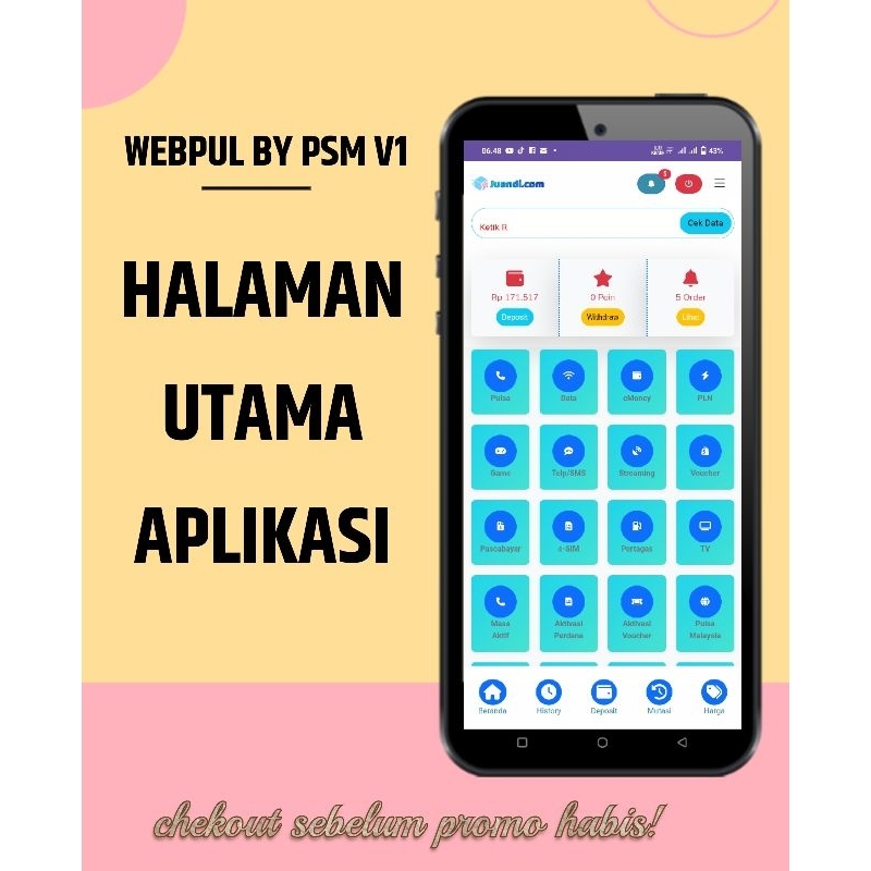 TERMURAH PROMO SOURCE CODE DAN APK PPOB BY DIGIFLAZZ V1.0.1(PSM V.01.DEV)