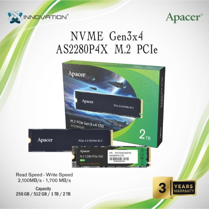 SSD Apacer AS2280P4X M.2 NVMe PCIe Gen3 x4 256GB