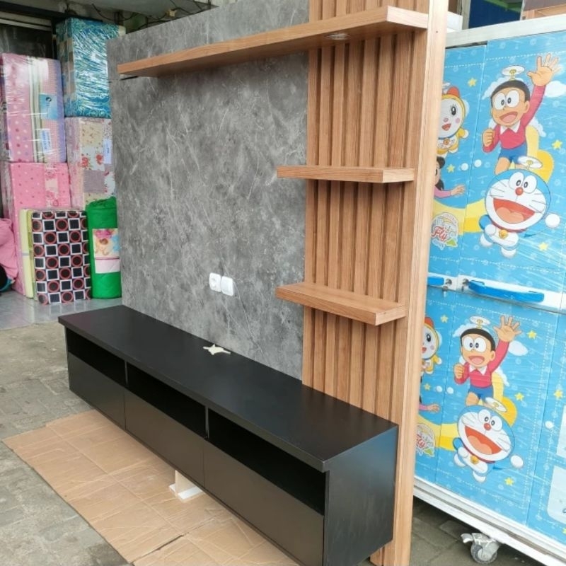 Meja Tv Gantung / Rak tv backdrop minimalis / Buffet tv gantung