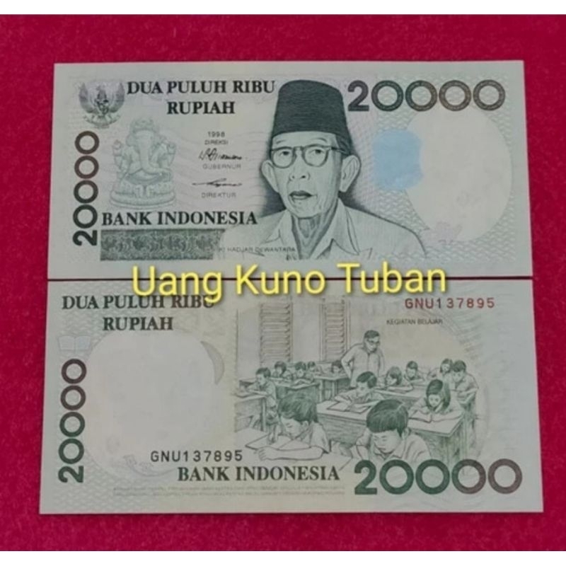 uang kuno 20.000 rupiah ki hadjar dewantara. 20.000 rupiah 1998