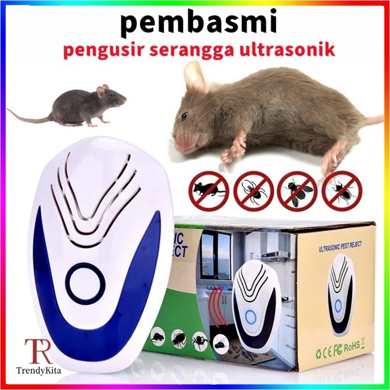 【COD】【HOT SALE+】15000 meter tanpa tikus pengusir tikus ultrasonik pengusir tikus nyamuk laba-laba pe