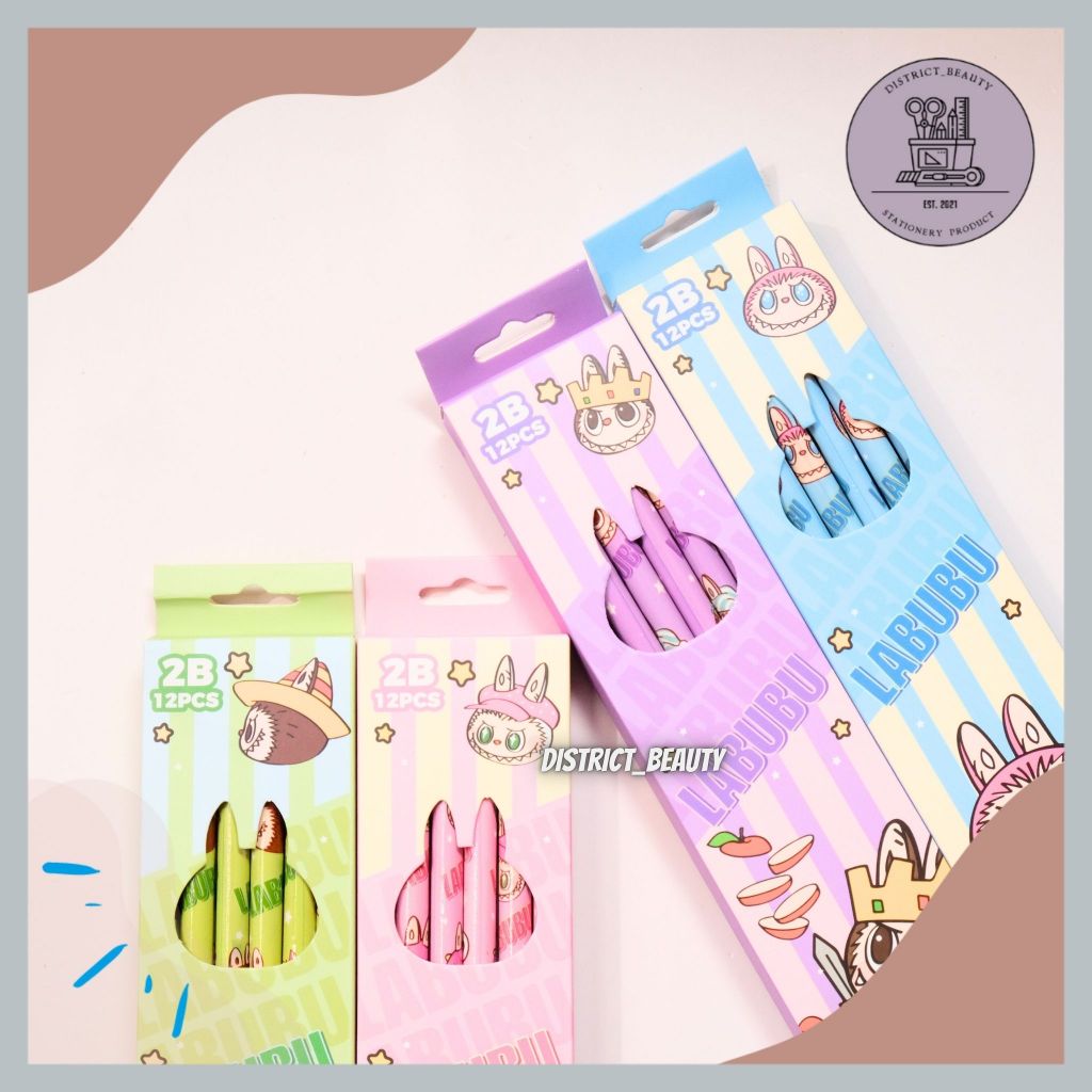 

PENSIL 2B LABUBU 1 BOX ISI 12 PCS FREE RAUTAN SERUTAN PENSIL KAYU KARAKTER LABUBU TERMURAH