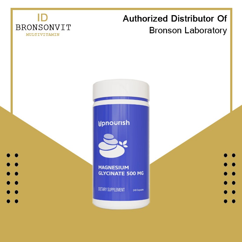 Upnourish Chelated Magnesium Glycinate 500mg Vegan Help Relax Sleep