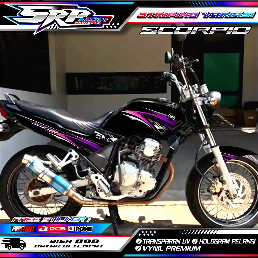 STRIPING VARIASI YAMAHA SCORPIO / STICKER LIST VARIASI MOTOR YAMAHA SCORPIO
