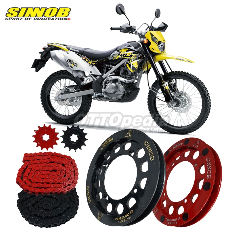 Chain Kit Sinnob Gear Gir Set Rantai Rante For KLX 150 BF Colour Chain