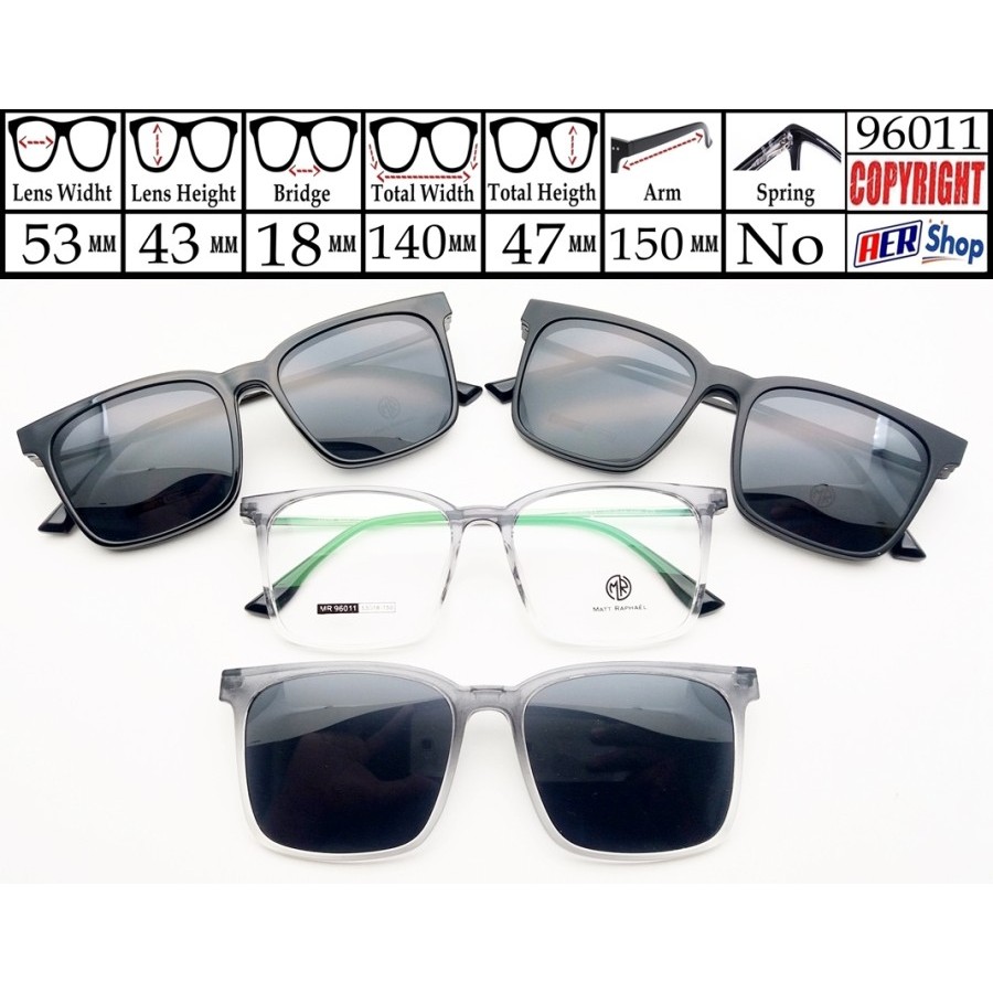 Frame kacamata minus ORIGINAL MATT RAFHAEL CLIP-ON kacamata sporty