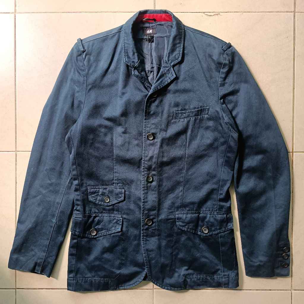 Jaket Blazer H&M Navy Pria Second Original