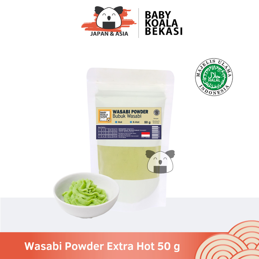 

WASABI Powder EXTRA HOT 50 g Halal│ Pasta Wasabi Bubuk Import untuk Sushi │ Horseradish -BKS