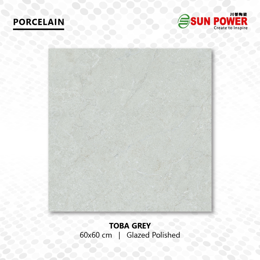 Granit Lantai - Toba Grey 60x60 | Lite Series | Sun Power