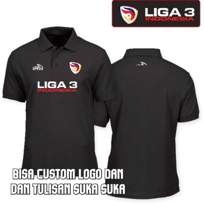 BAJU WASIT WANGKI CUSTOM LIGA 3 INDONESIA ( Logo: Liga3 - spcs - text LIGA 3 INDONESIA - Belakang Sp