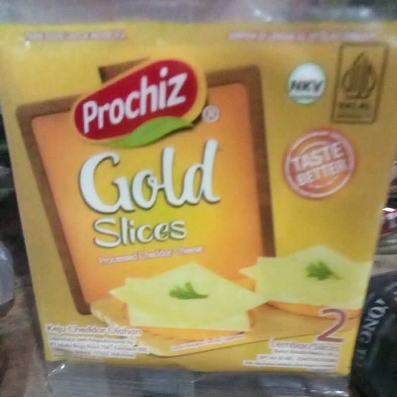 

Prochiz Gold slices keju cheddar 26gr Serenteng isi 8 pcs
