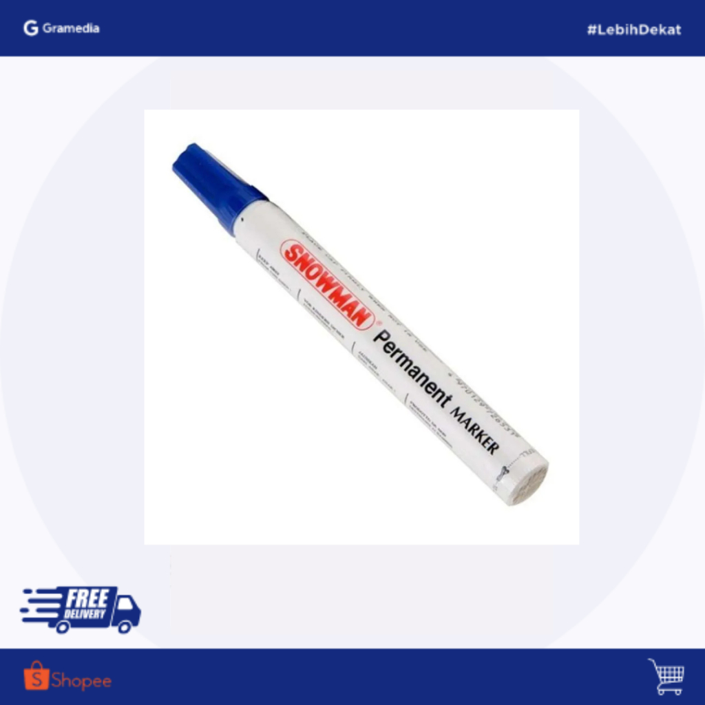 

GRAMEDIA BOGOR - SNOWMAN PERMANENT MARKER G-12 BLUE / PCS
