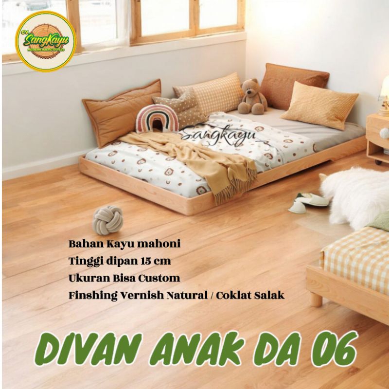 Divan kayu anak DA 06 dipan anak minimalis elegan simple rangka divan kasur / divan aesthetic kokoh