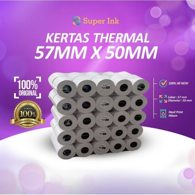 

Kertas Thermal 57x50mm Printer Kasir Depot / Restaurant / Cafe