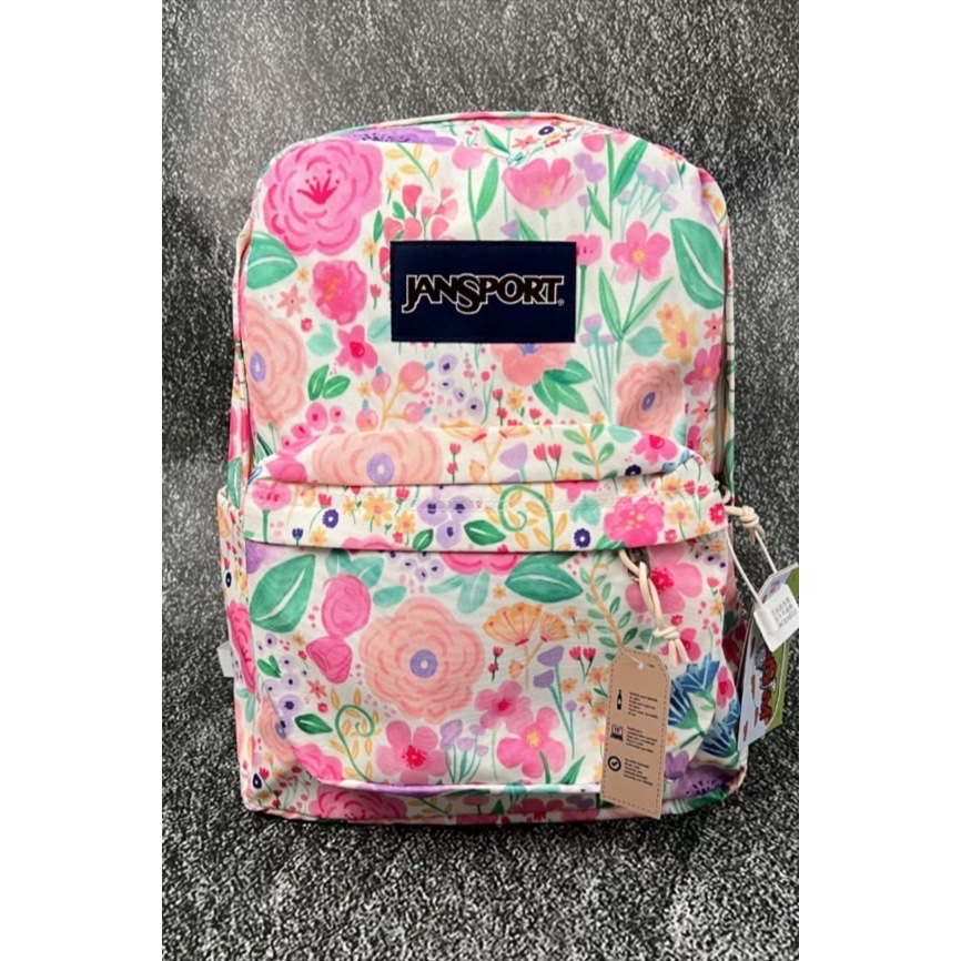 TAS RANSEL JS JANSPORT FLORAL PINK ORIGINAL PINK BACKPACK