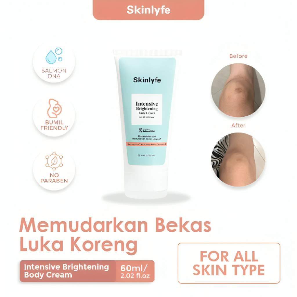 Skinlyfe Penghilang Bekas Luka Hitam Koreng Cream Pencerah Badan Salep Bekas Luka Menahun BPOM