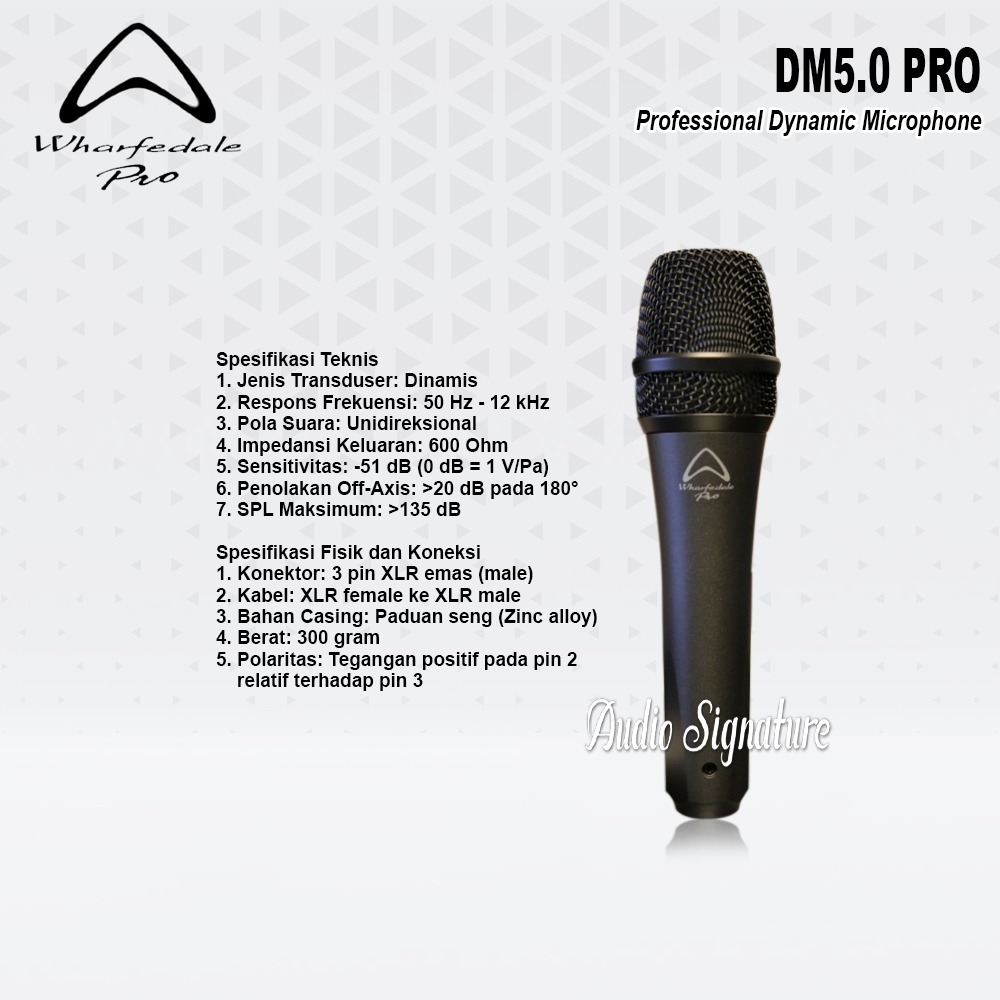 Microphone Mic Wire Kabel WHARFEDALE DM5.0PRO | DM5.0 PRO Original