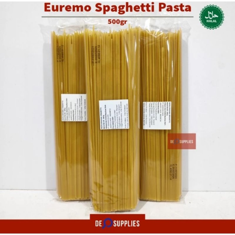 

Euremo Spaghetti Pasta 500gr - Spagetti Spageti Murah Polos