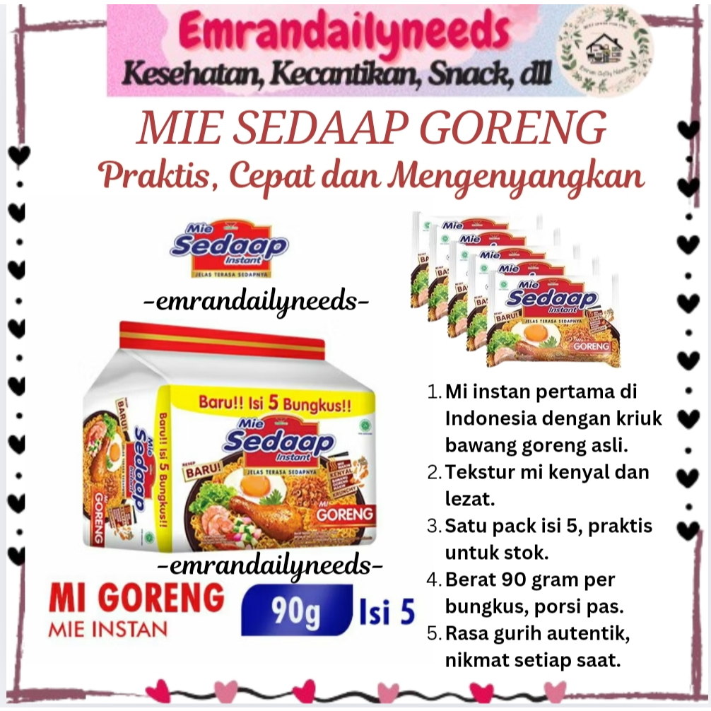 

Sedaap Mie Goreng Instan Bag Kemasan Bundle Pouch Isi 5