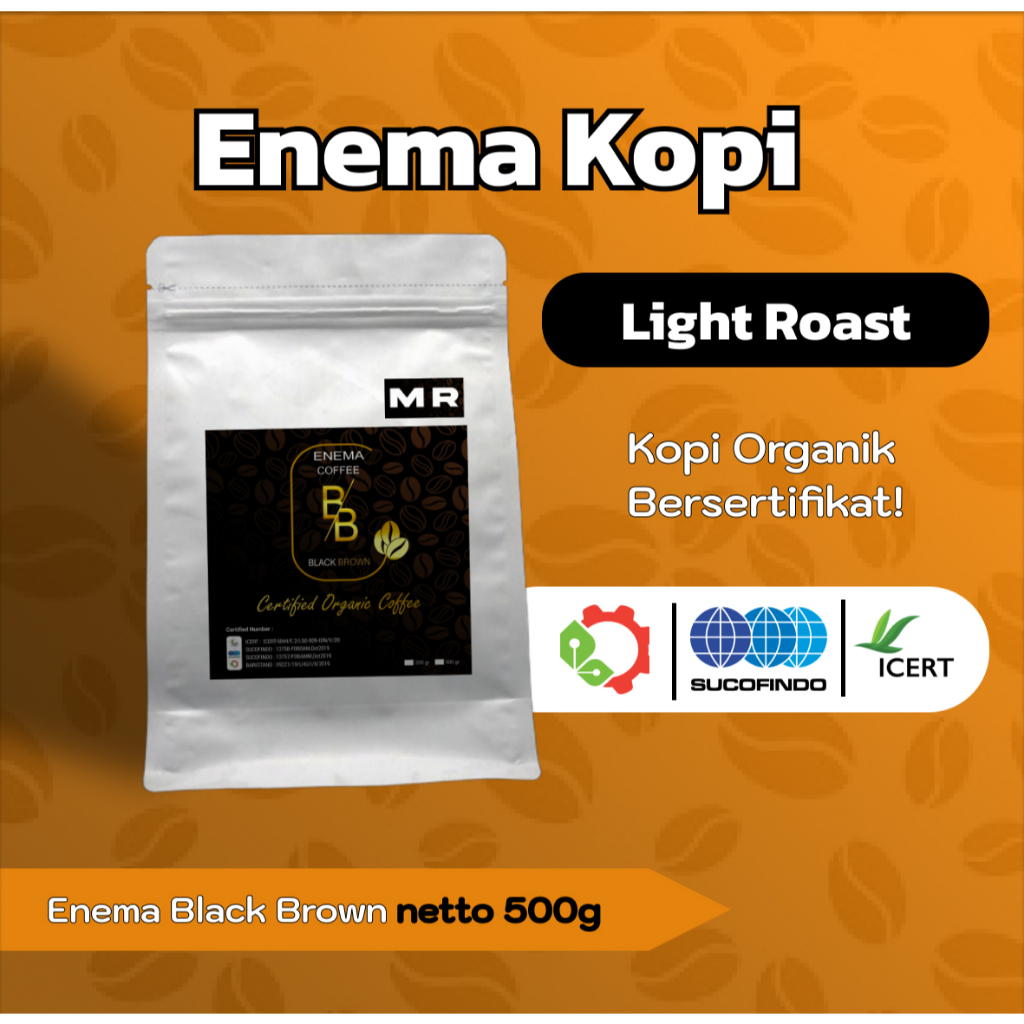 

Kopi Enema Organik LR Light Roast Bersertifikat 500 Gram