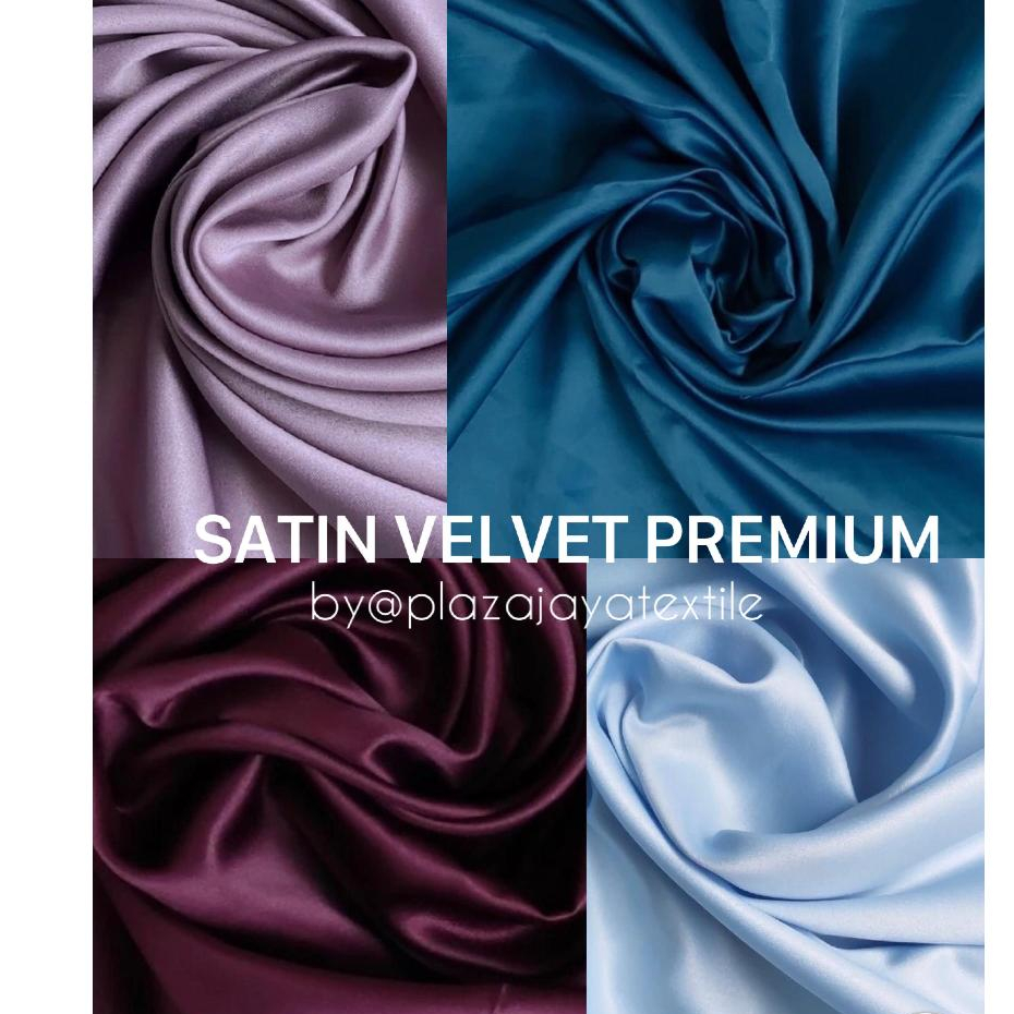 SATIN VELVET PREMIUM [TERMURAH] 1/2 m kain bridesmaid kebaya dress