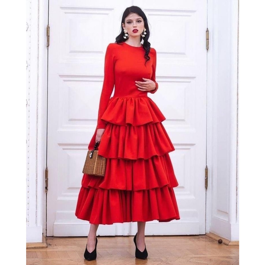 Eghalisa  - Custom Dress bahan scuba premium( pjg sesuai gambar)