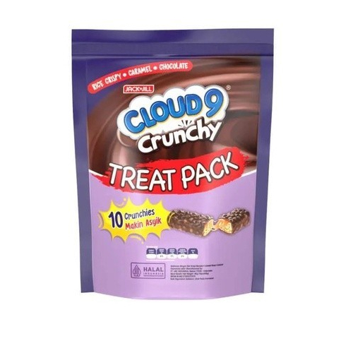 

JACK n JILL Cloud 9 Crunchy Treat Pack Isi 10pcs @16gr / Snack Rice Bar Cokelat Karamel Krispy