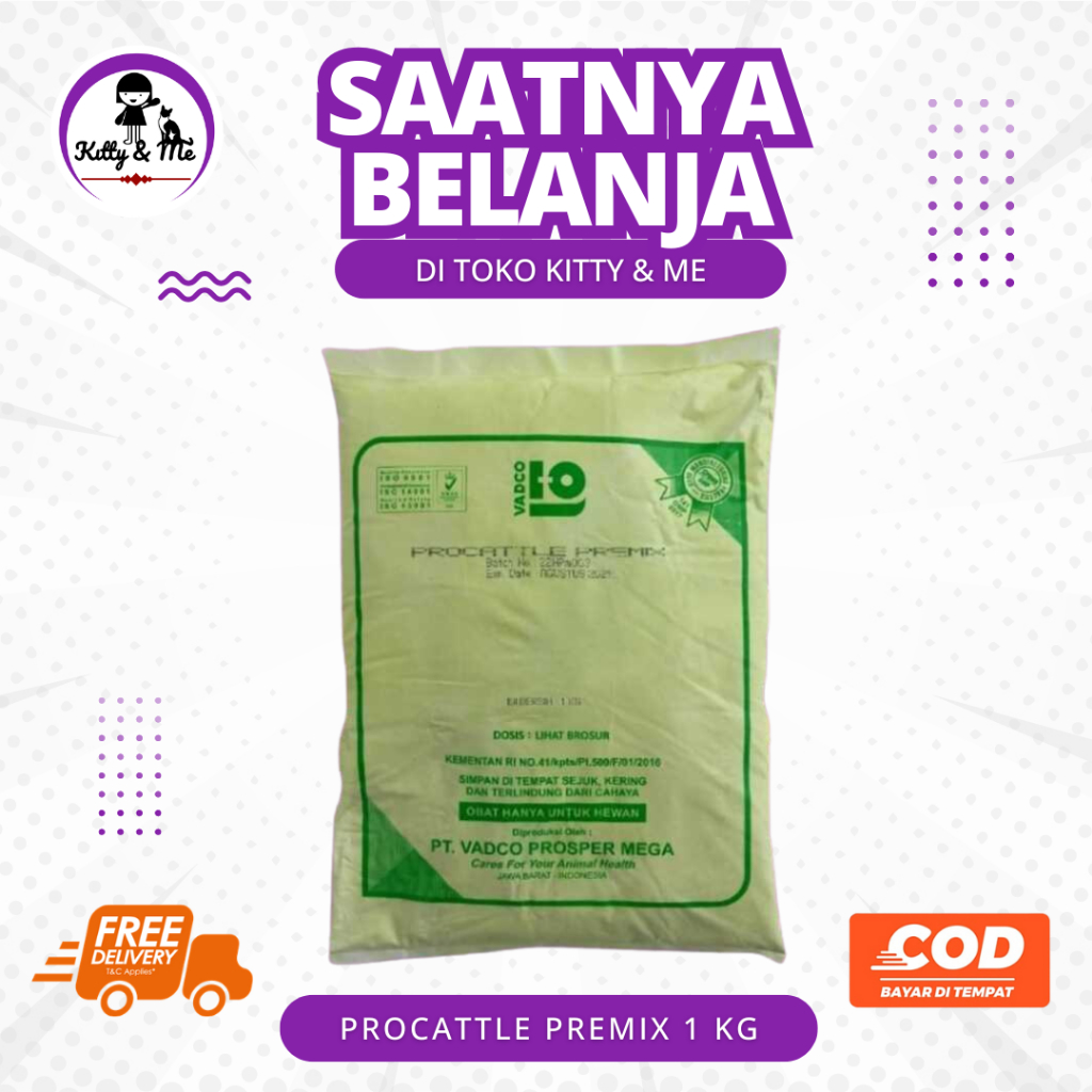 PROCATTLE PREMIX 1 Kg - Premix Vitamin Mineral Sapi Kambing Domba Potong Pedaging