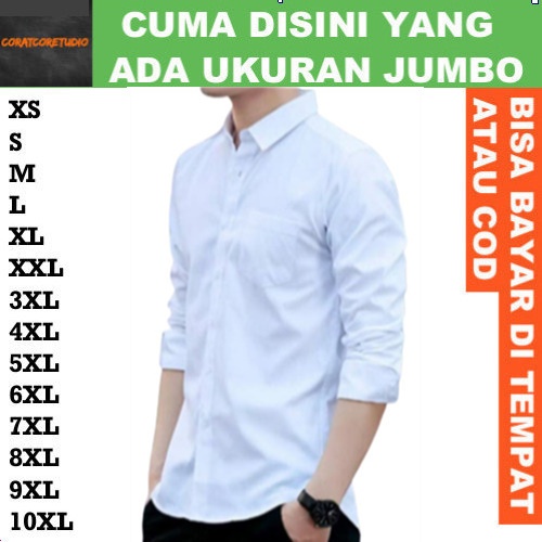 5XL 4XL 3XL XXL XL L M S XS 10XL 9XL 8XL 7XL 6XL Shirt Kemeja Cowok Hem Pria Long Shirt Basic Plain 