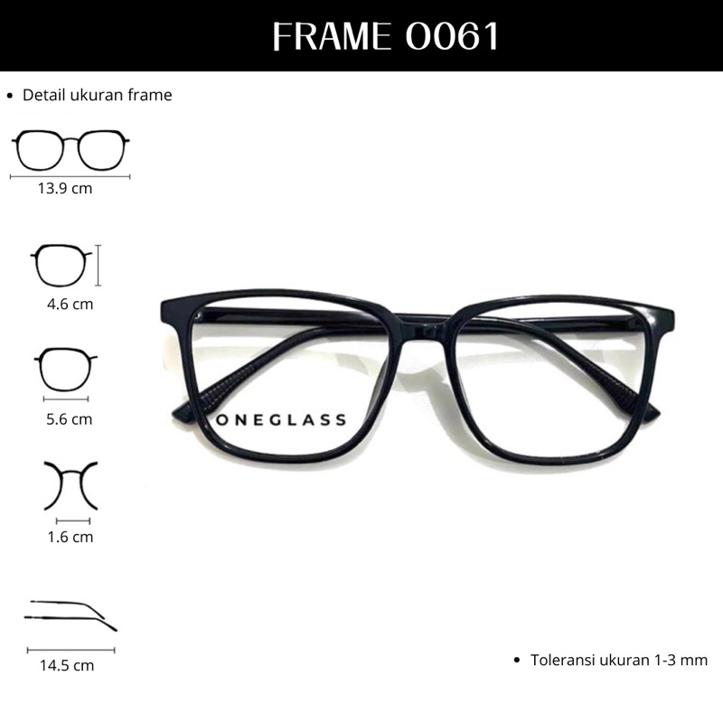 Oneglass - Frame Kacamata O061 Unisex