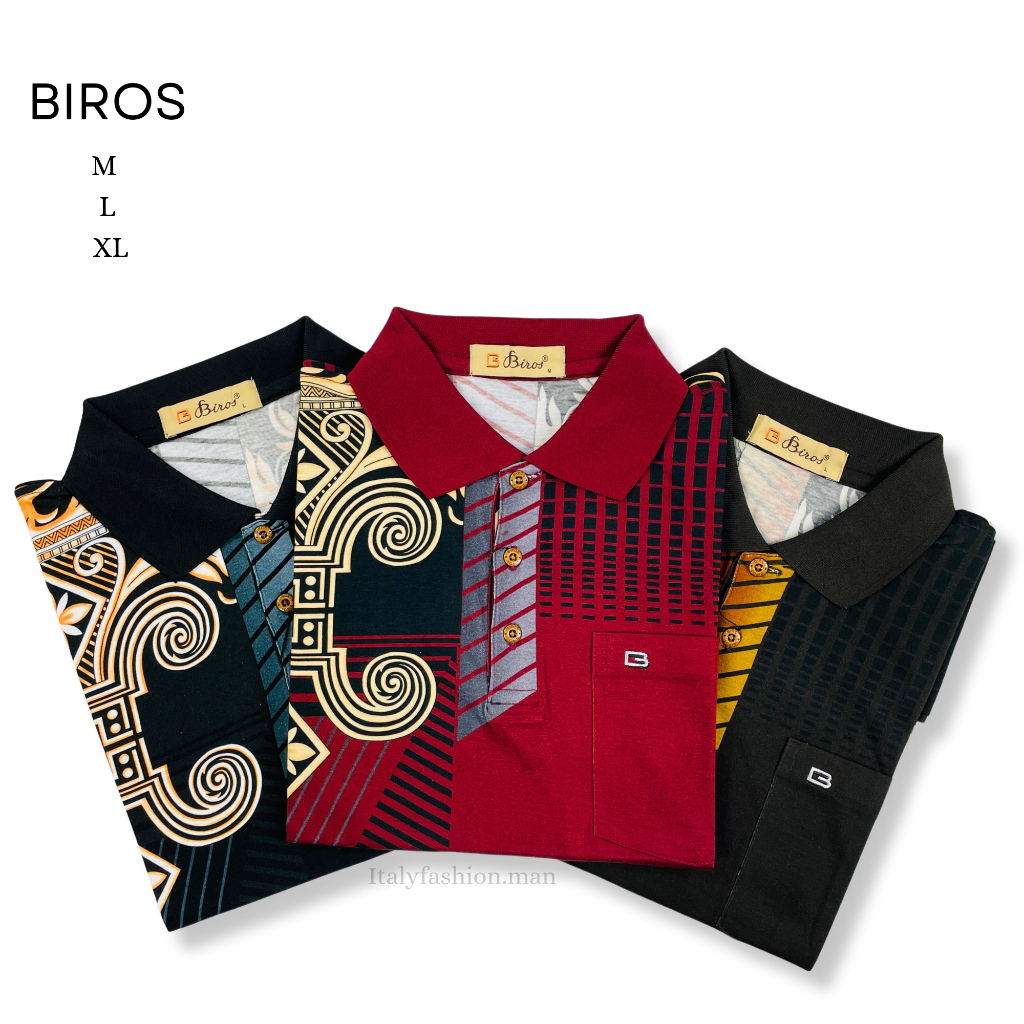 BIROS Kaos Polo Pendek Stretch Pria Original 376