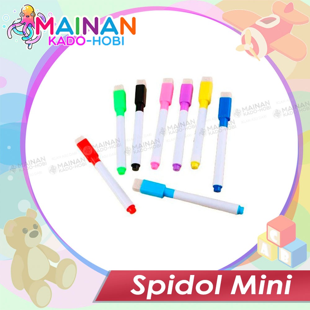 

ALAT TULIS SPIDOL KECIL UNTUK ANAK DRAWING PEN MINI PENGHAPUS PAPAN TULIS