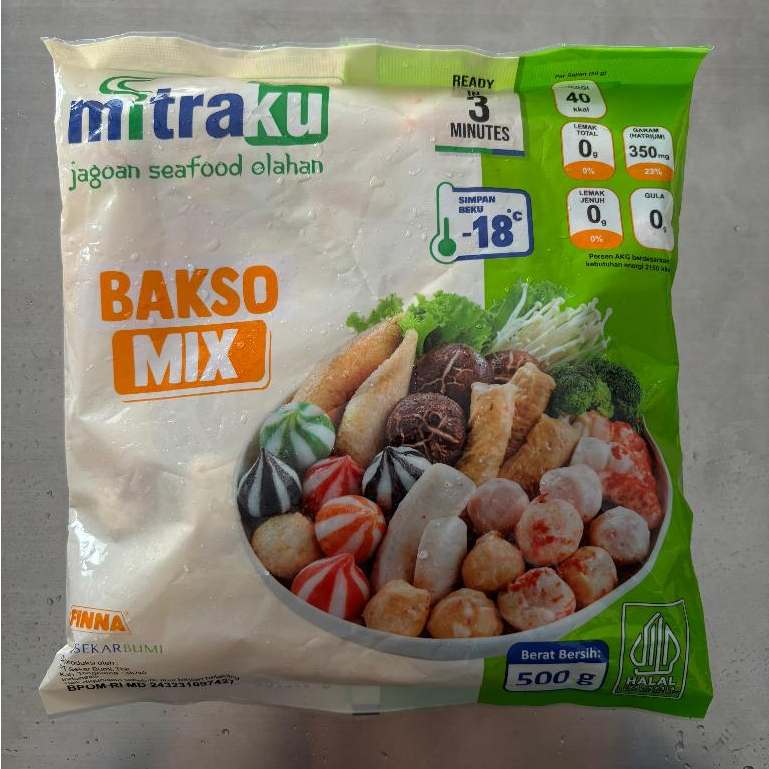 

MITRAKU BAKSO MIX SEAFOOD 500GR