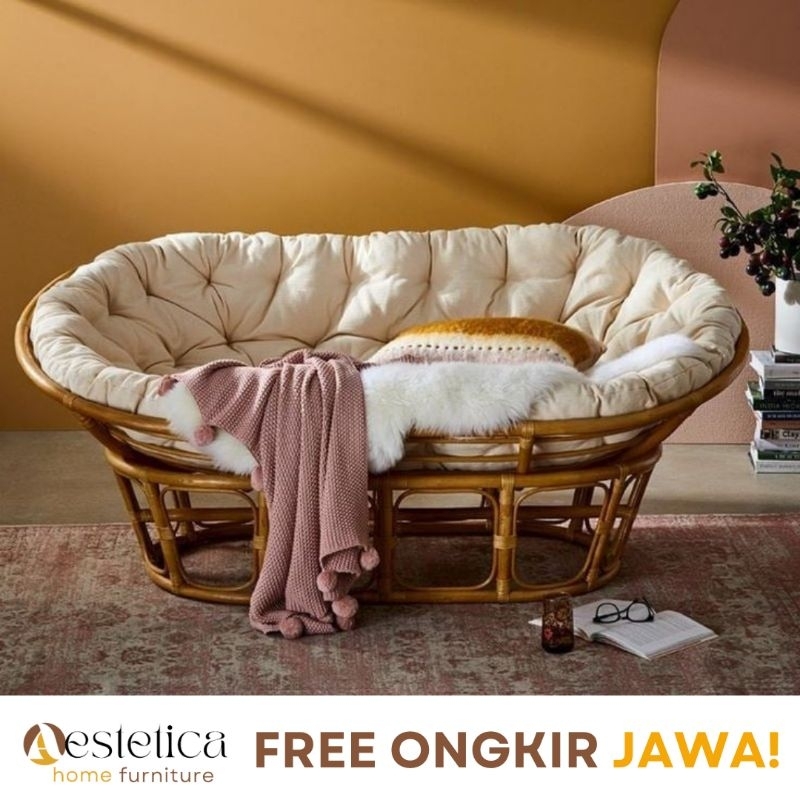 (FREE ONGKIR) KURSI ROTAN MAMASAN PANJANG / SOFA MALAS ROTAN / SOFA ROTAN By Aestetica Furniture Sur