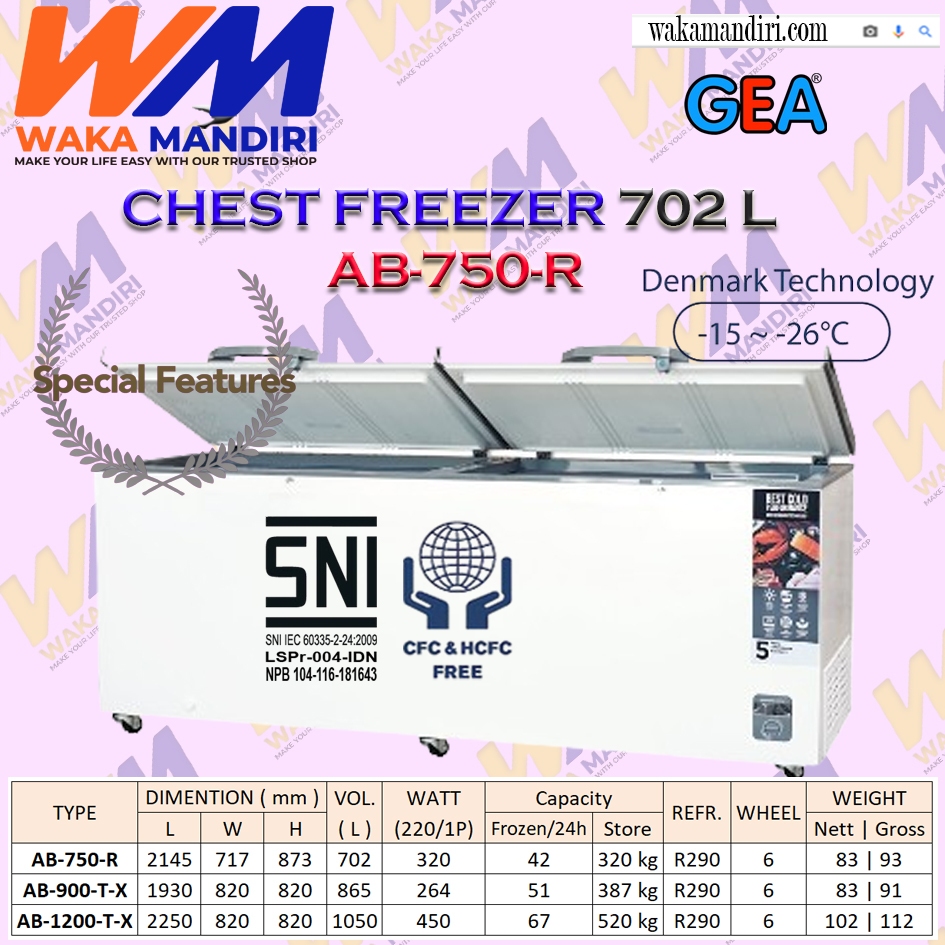 GEA Freezer Box AB 750 R / AB 750R 700 Liter Khusus SURABAYA